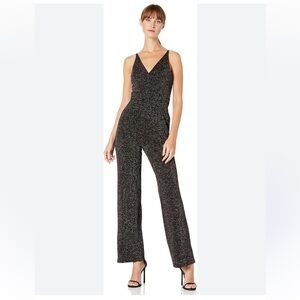 DONNA MORGAN SPARKLY V-NECK JUMPSUIT SIZE 14